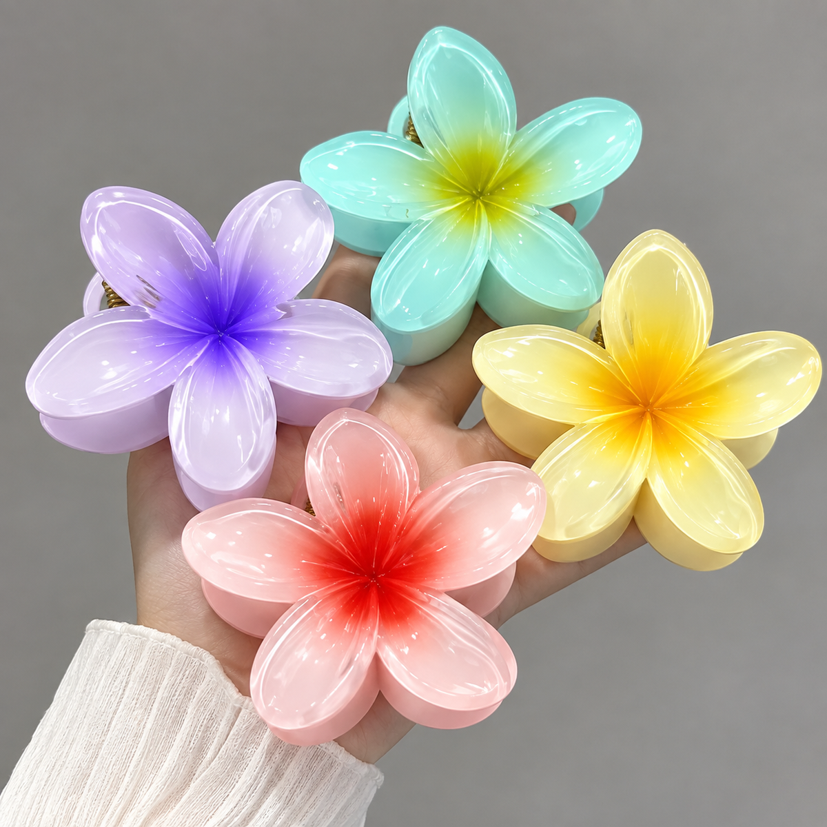 Pack of 4 - Flower Hair Claw Clip
