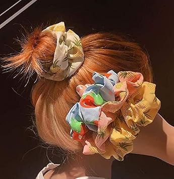 PACK OF 12 - Printed Hair Scrunchies